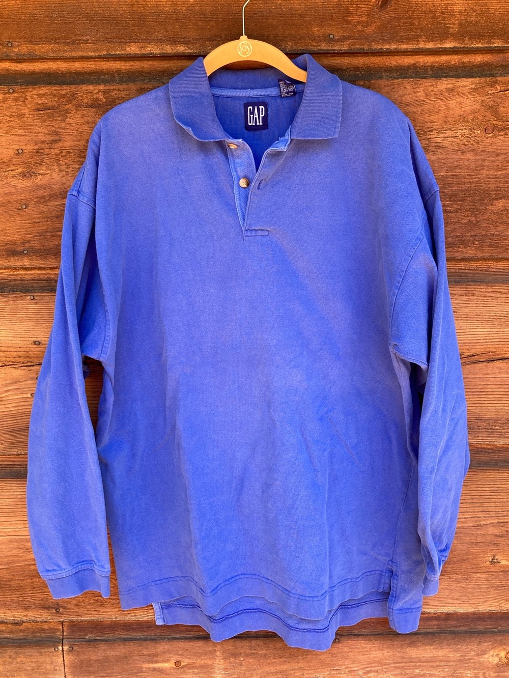 90s-Style Oversized Long-Sleeved Polo